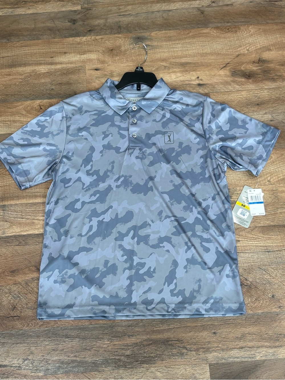 PGA Tour Gray Camo Performance Polo